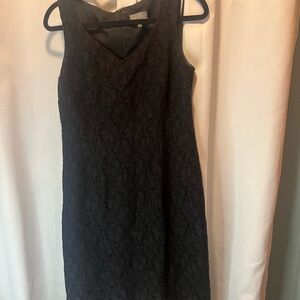 Black V-Neck Lace Overlay Sleeveless Sheath Mini Dress